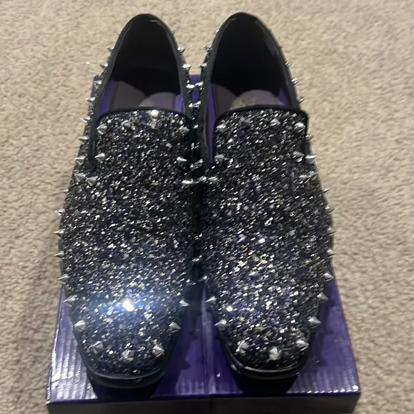 Size 10 costume dress, shoes, and custom blazer jacket Black and Purple Tuxedo Jacket | Gentleman main image 4